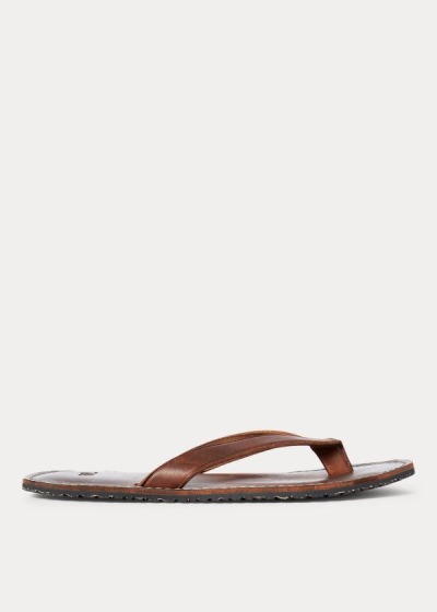 Sandálias Ralph Lauren Couro Flip-Flop Homem 64782-XZQH